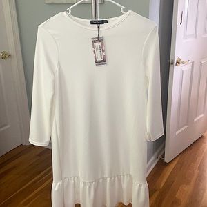 Boohoo Ivory shift dress